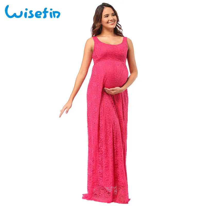 

Wisefin Pregnancy Dress Lace 5 Style Maternity Dresses Summer Sexy Sleeveless Maternity Dresses For Photo Shoot Pregnant Clothes