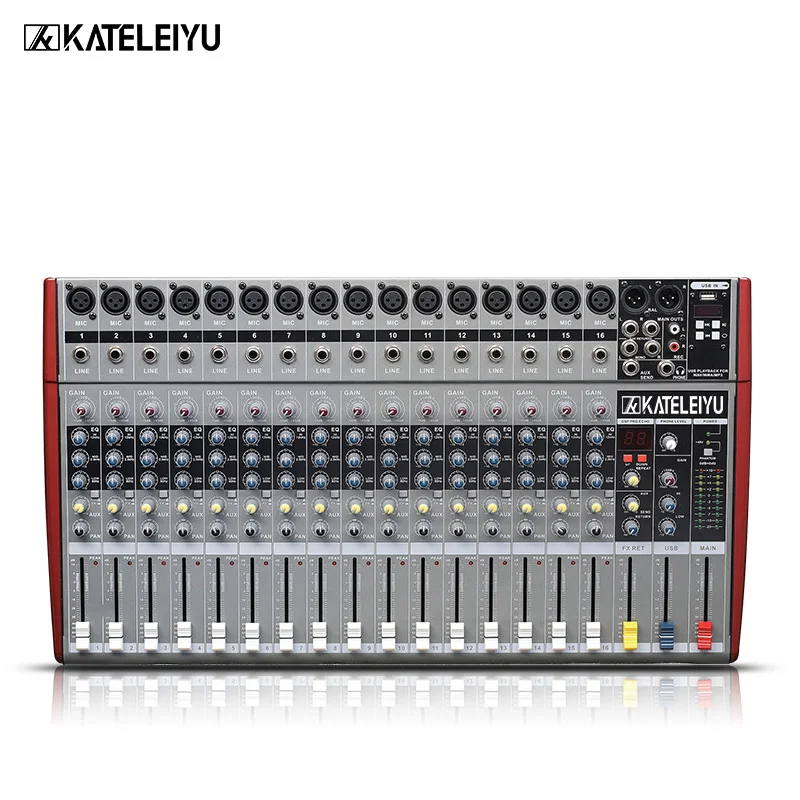 

DJ Mixer W6000T16 Professional Mixer Audio Amplifier Sound Processor 16 Channels (16 Effects + USB Playback)
