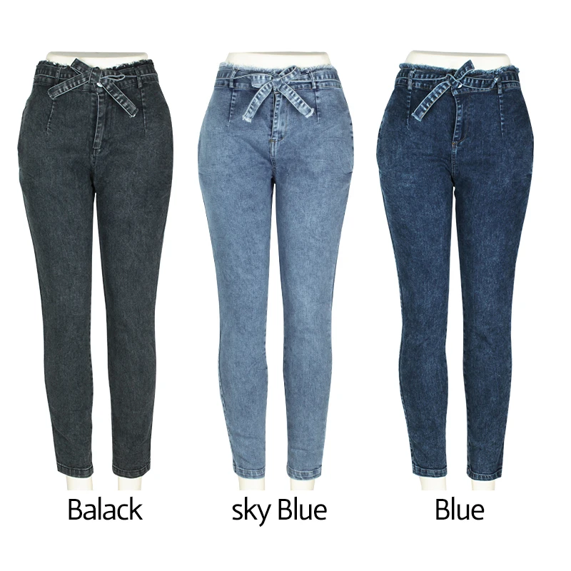 Джинсы с высокой талией для женщин, уличная одежда, джинсы с повязкой, большие размеры, женские узкие брюки, обтягивающие джинсы для женщин JAYCOSIN diy, горячая Распродажа 9715
