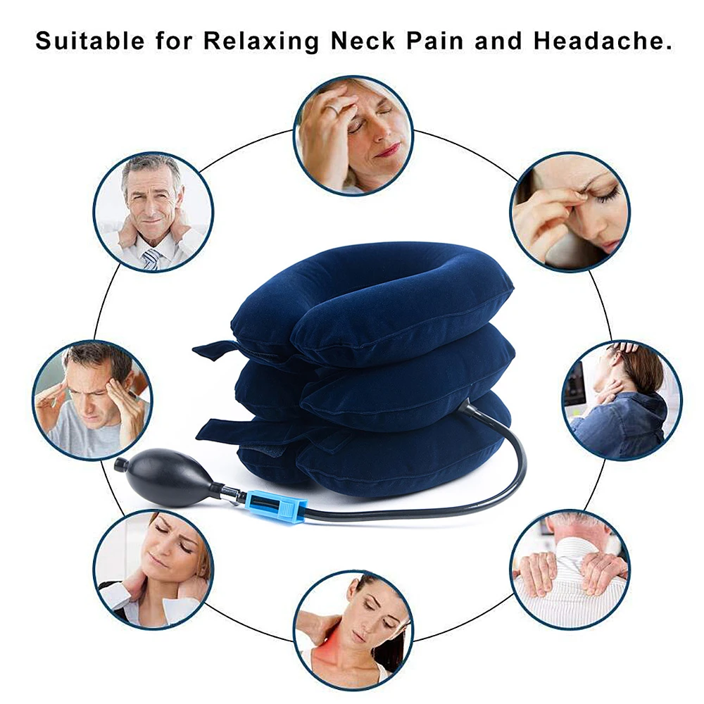 Воздушный шейный Тяговый мягкий шейный бандаж устройство головная боль в спине и плечах Шейное тяговое устройство массаж Релаксация забота о здоровье