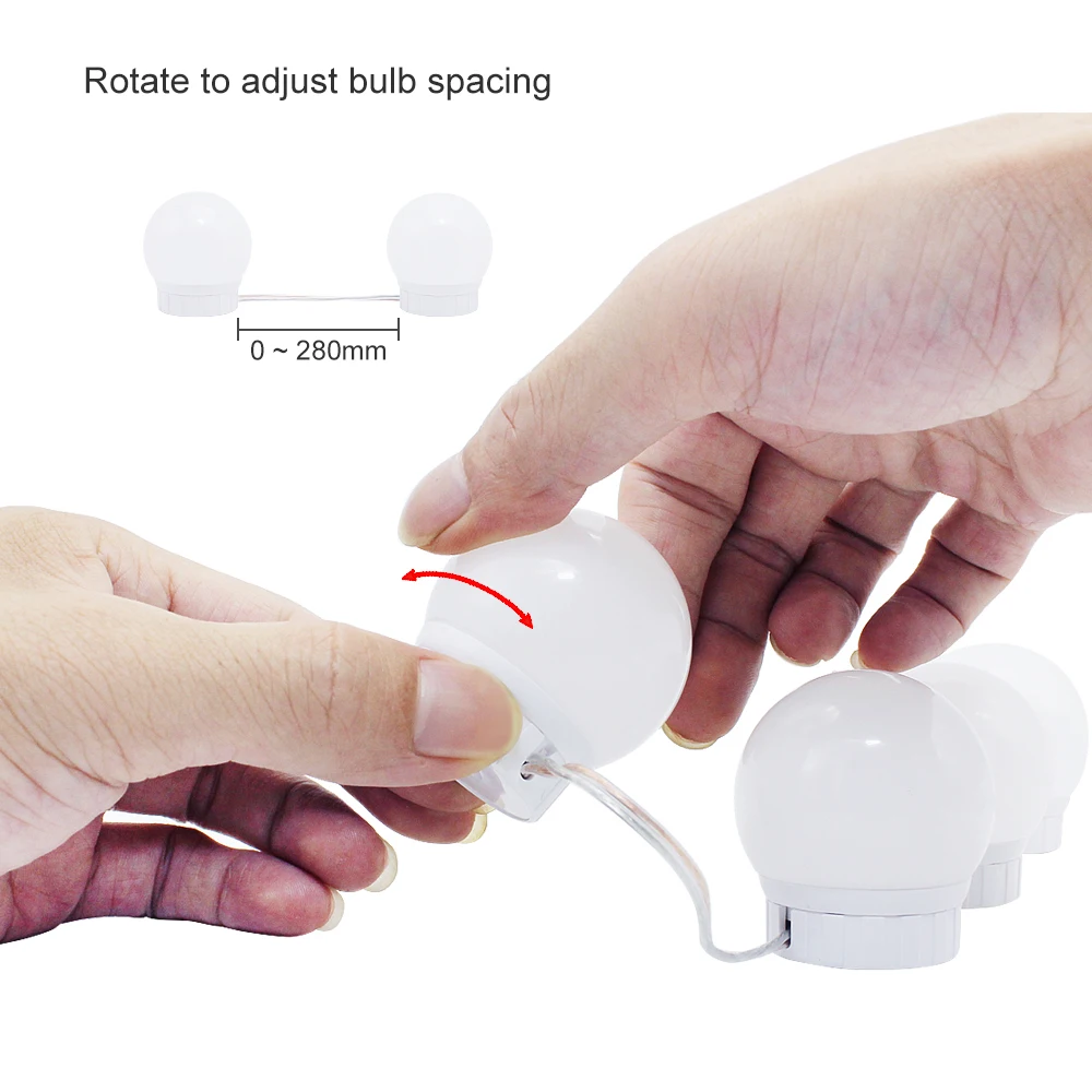  USB Port Makeup Mirror Light Bulb Hollywood Vanity Lights Make Up Dimmable LED Wall Lamp 6 10 14Bul - 33027456802