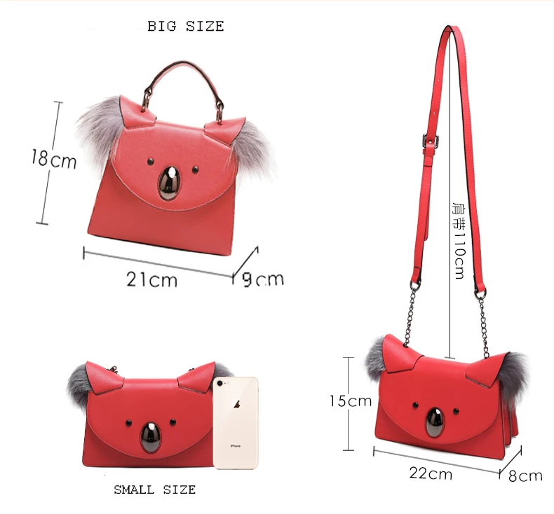 Genuine leather bag famous brands women messenger bags koala bag designer high quality women bag shoulder bag tote (5)