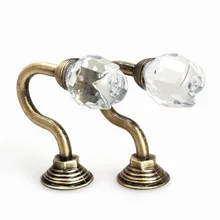 2 шт., винтажный Хрустальный настенный крючок для штор, вешалка для полотенец с кисточками, бронзовая Новинка