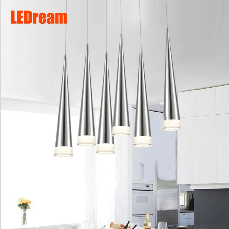 

Contemporary and contracted strip LED acrylic tapered droplight Individuality creative restaurant KTV three first nine head lamp
