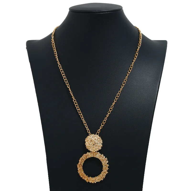 

New Trendy Big Geometric Heart Round Pendant Necklaces for Women Bohemian Wedding Party Necklace Unique Jewelry bijoux femme