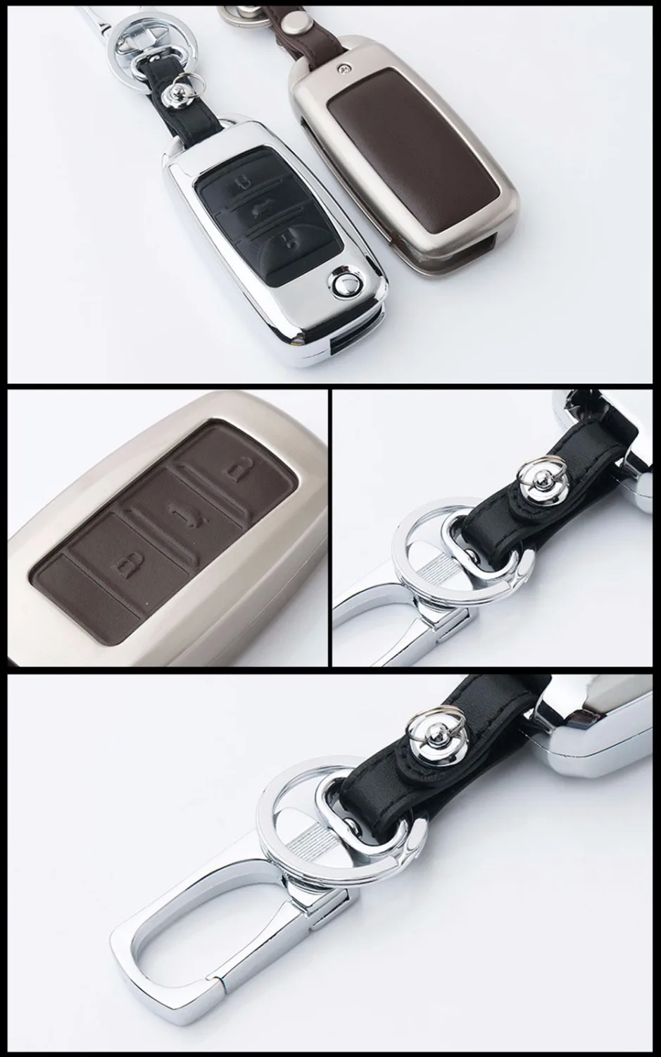 Цинковый сплав+ кожаный чехол для ключей автомобиля для Changan eado CS35 Raeton CS15 V3 V5 V7 брелок с дистанционным управлением Брелок оболочка защитная сумка