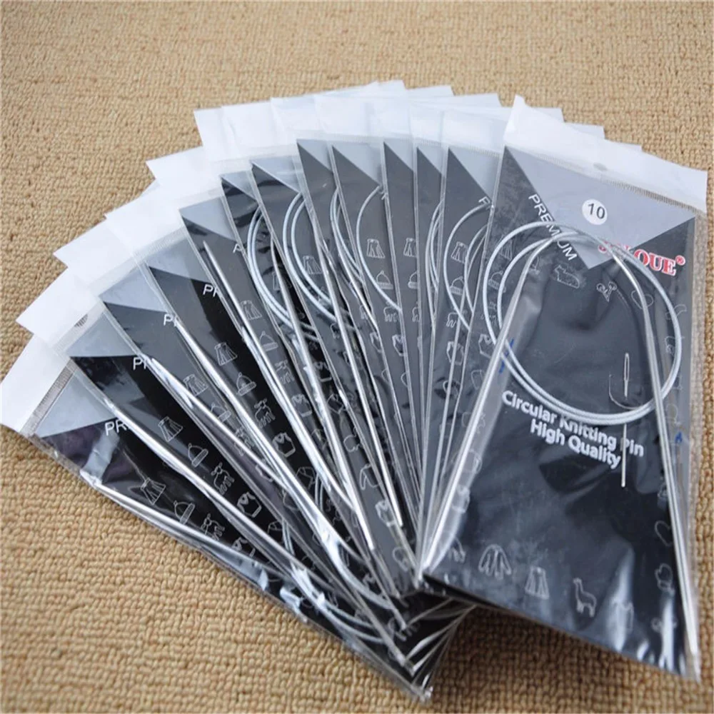 

11pc/set 80Cm Length Knitting Tools Circular Needles DIY Crochet Hook Knitting Weaving Needle Pins Needlework Craft Tools