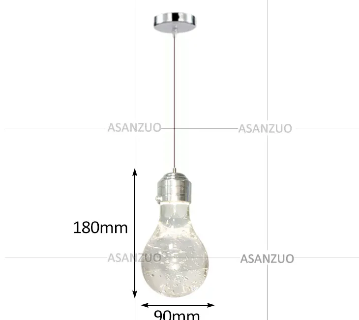 Современный светодиодный хрустальный подвесной светильник в форме капли воды, теплый романтичный светильник для спальни, столовой, бара, подвесной светильник 110-240 В