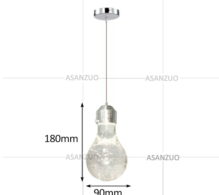 Новый современный Капля воды пузырь светодиодный кристалл подвесной светильник Теплый Романтика спальня столовая Бар Подвесная лампа