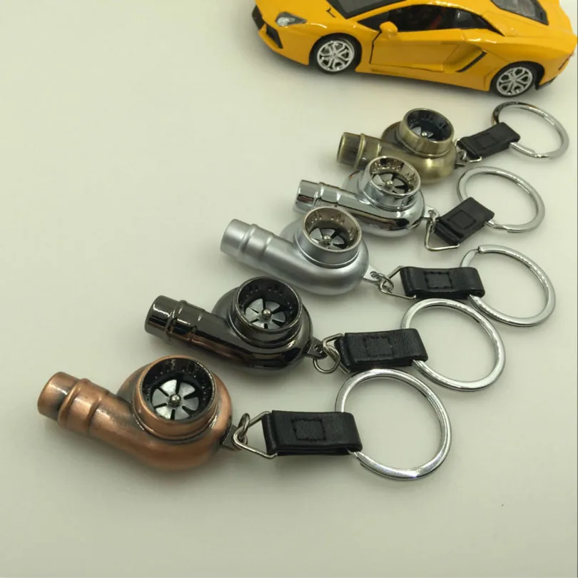 

1pcs metal Whistle Turbo Keychain Car Turbo charger model Keyring Mini KeyRing Activity Gift Trinkets Car key ring car keychain