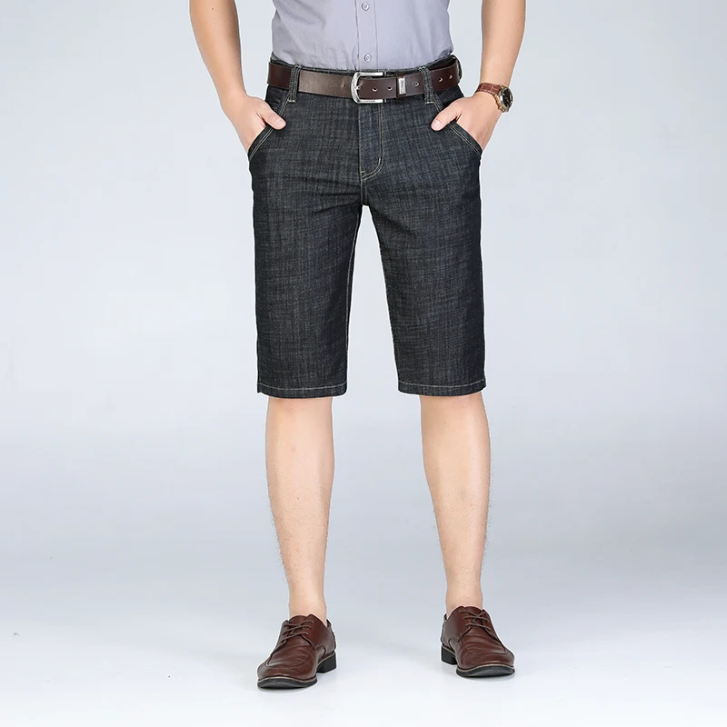 Men Denim Shorts 2019 Summer New Style Thin Section Elastic Force Slim Fit Short Jeans Male Brand Clothing Black Blue Men Denim Shorts 2019 Summer New Style Thin Section Elastic Force Slim Fit Short Jeans Male Brand Clothing Black Blue