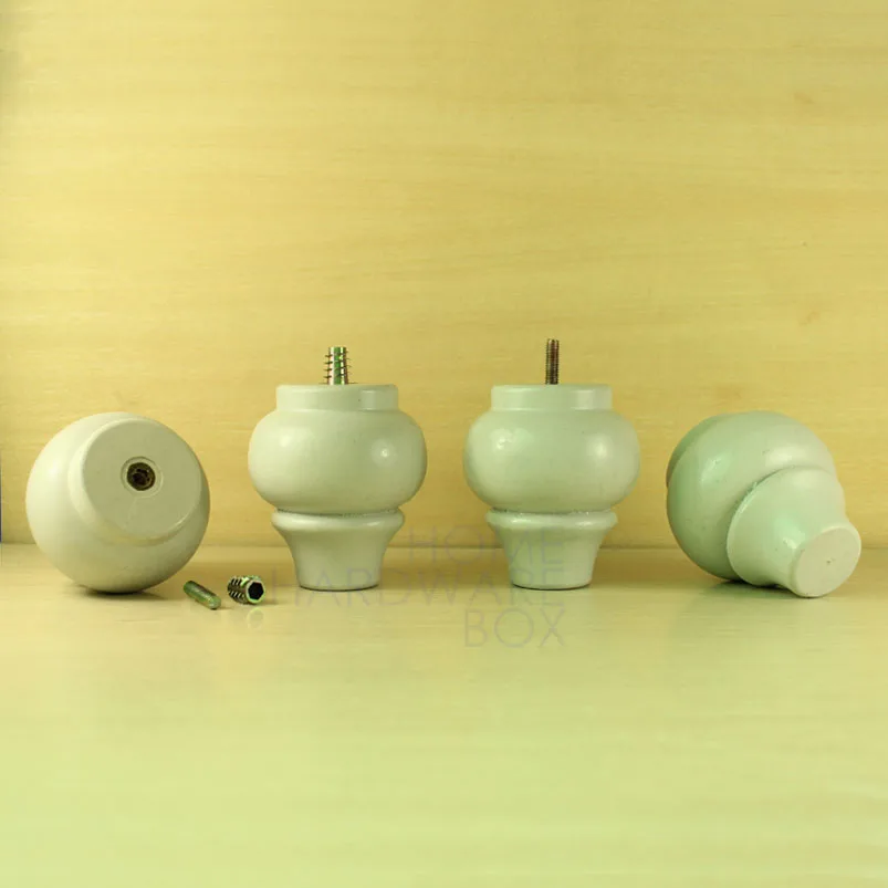 4 pc turned sofa ottoman furniture couch plastic feet legs 3" height