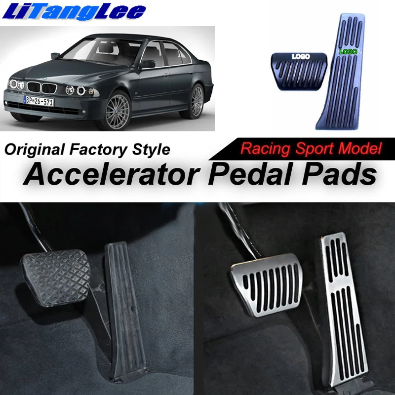 

LitangLee Car Accelerator Pedal Pad Cover Sport Racing Design For BMW 5 Series E39 1995~2003 AT Foot Throttle Pedal Cover