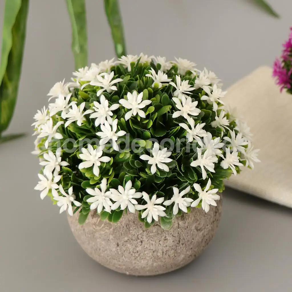 Hot Sales Artificial Shrubs Faux Plastic Fake Gypsophila Potted Flowers Indoor Outside Home Garden Office Wedding Home Decor