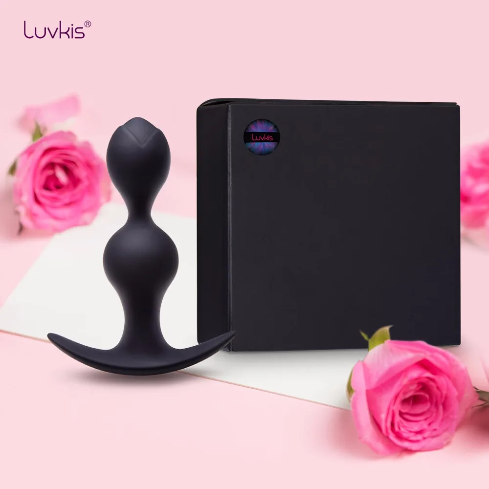 Luvkis Beads Anal Plug Dilator Easy to Thrust and Twist Silicone Flexible Butt Adult Games Sex Toys Black 4 Styles |