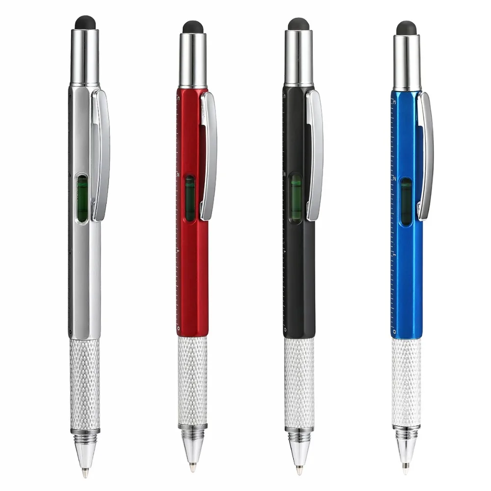 4 цвета, многофункциональная шариковая ручка-отвертка, линейка, спиртовой уровень, верхний масштаб, 6 в 1, сенсорный экран, многофункциональный стилус