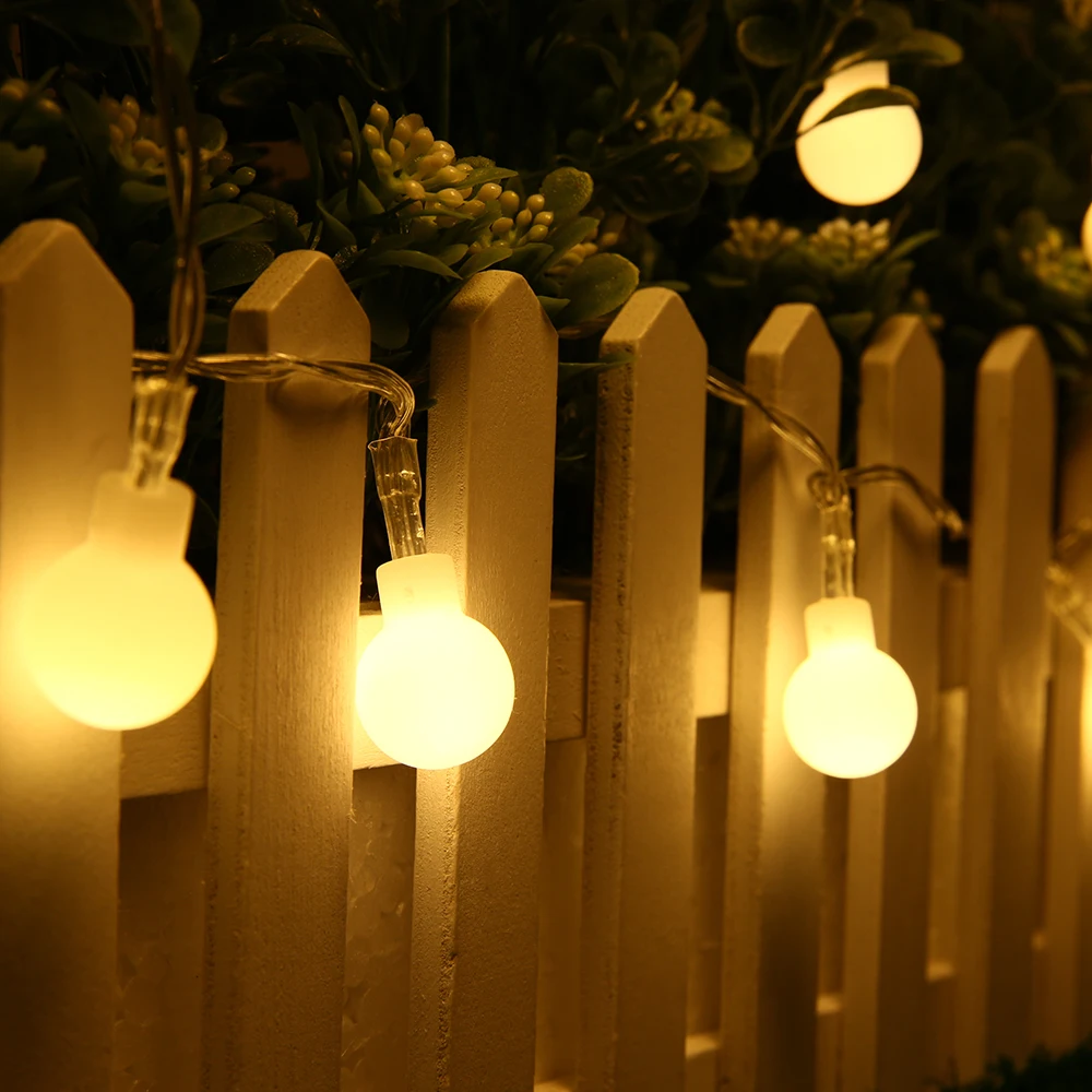 40 LED Battery Operated Globe String Lights, Warm White, Mini Timing Round Ball String Lights ...