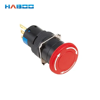 

10pcs packing waterproof switch mushroom head emergency stop switch 5A 250V Emergency push button switch