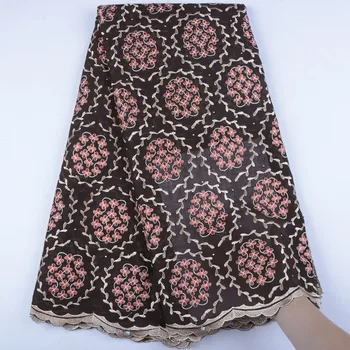 

Swiss Voile Lace In Switzerland High Quality Cotton Dry Lace Fabric With Stones Fashion African Lace Fabric 5 Yards A1551