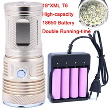 2018 New 40000LM 18 x XM-L T6 LED 3 Modes Flashlight Torch 4 x 18650 Hunting Lamp Super bright High Quality 18650 Battery sky ray s6 4 mode 2200lm white light bicycle bike lamp w 3 x cree xm l t6 black 4 x 18650