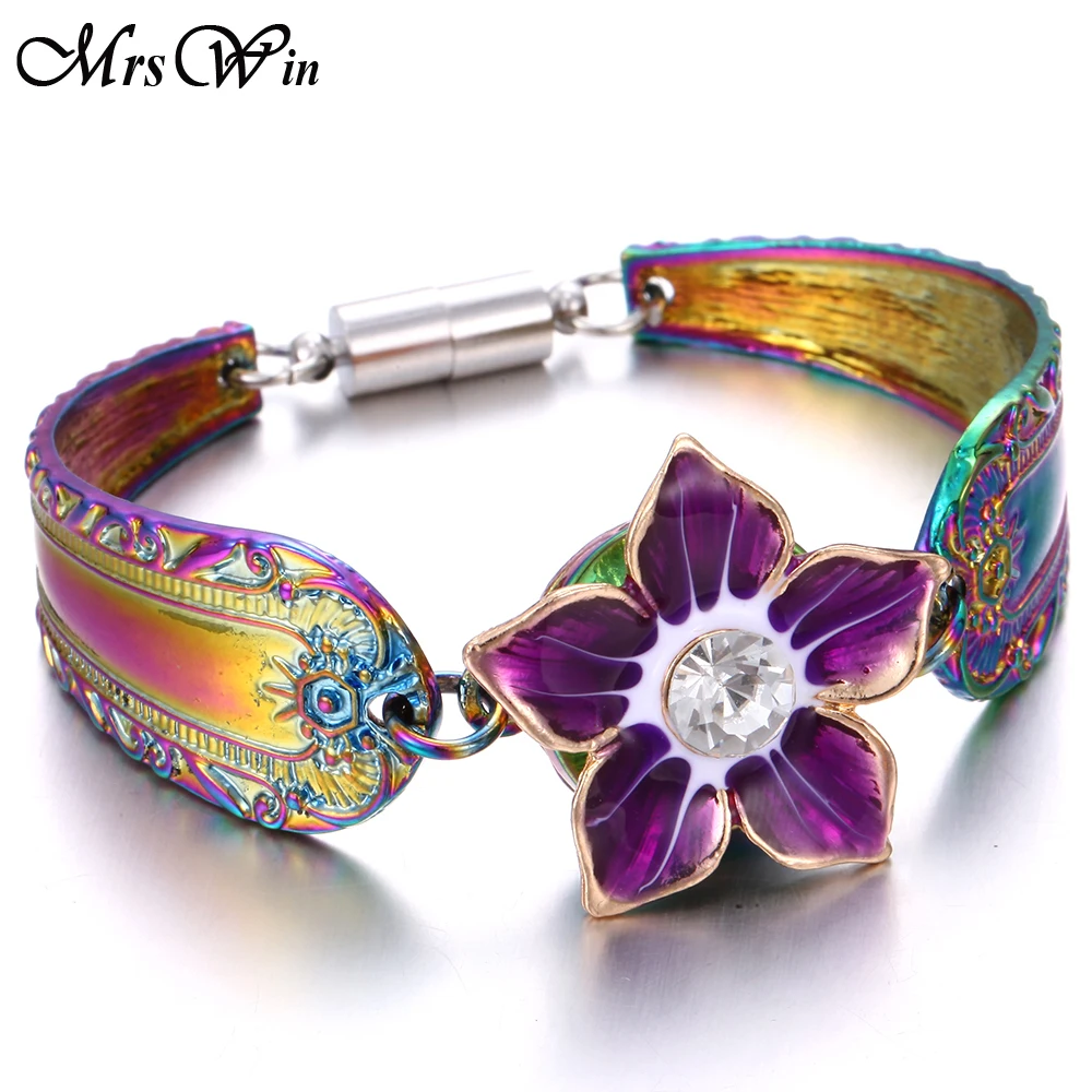 

2019 New Colorful Magnetic Snap Bracelet Bangle Fit 20MM 18MM Snap Buttons Jewelry Metal Silver Snap Button Bracelet for Women