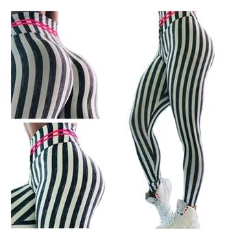 

3D printing high waist Women's Fashion Sexy Leggings Vertical Stripe Stretch Legging Black White Spandex seamless Zebra Pants