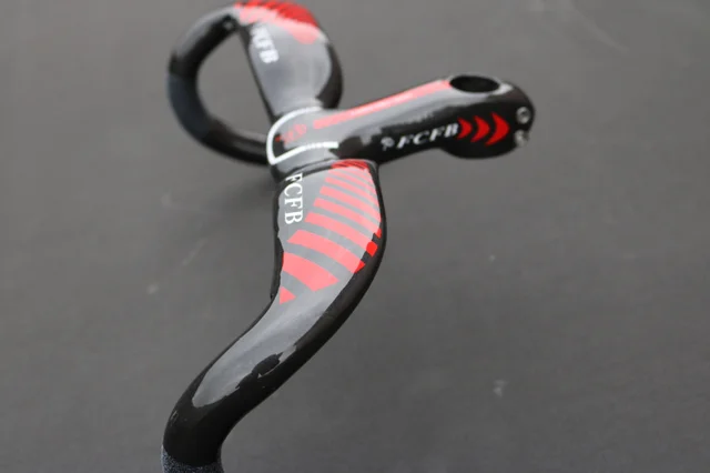 Cheap FCFB FW  full carbon fiber road bike mountain bikeonedimensional bending of the carbon handlebar 400/420/440x80/90/100/110/120mm