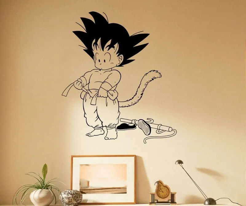 Милая Наклейка на стену Dragon Ball Goku виниловая Съемная Настенная для комнаты DIY