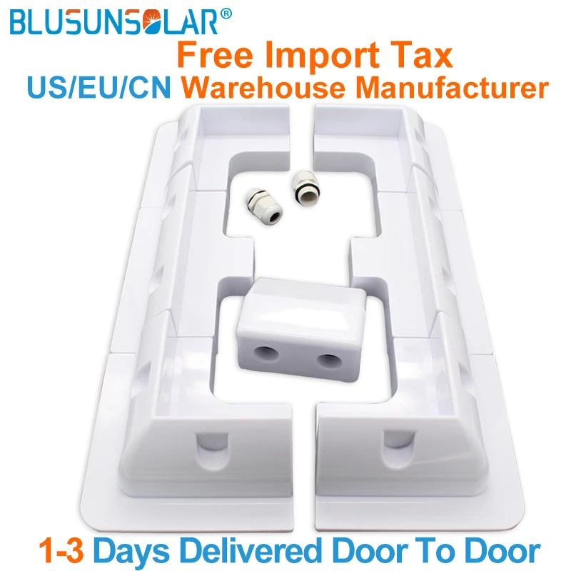

1SET(7 pcs) UV Resistant Caravan ABS solar panel spoiler Mounting Bracket Kits Cable Entry side bracket for Boats/Sheds /Roof