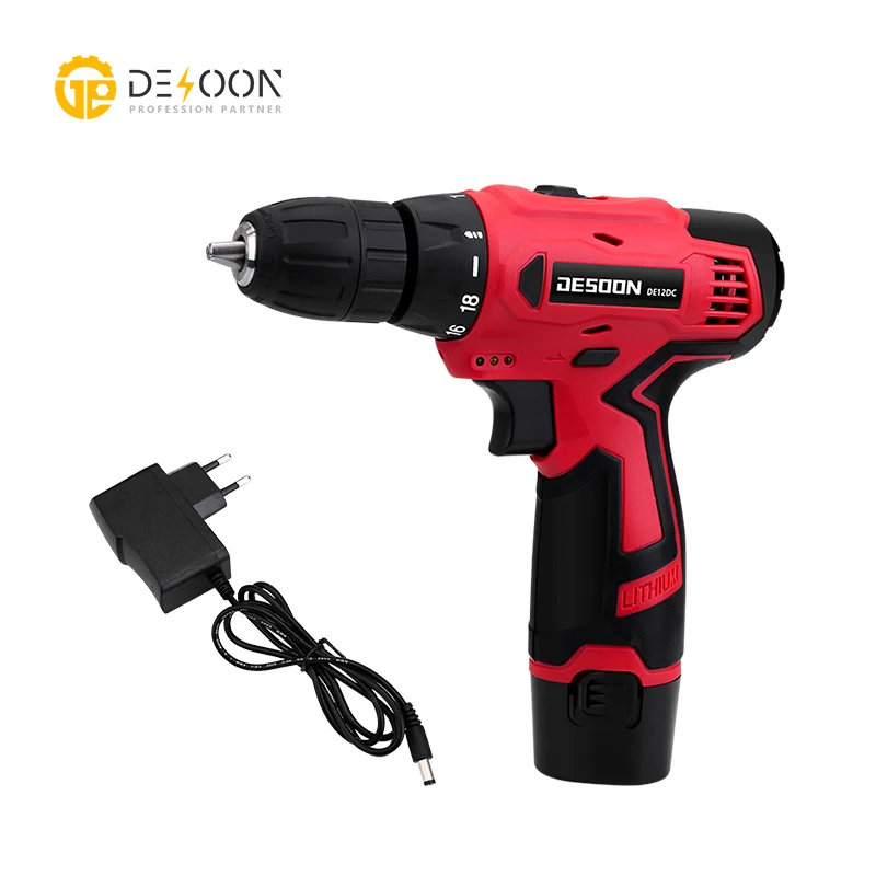 

DESOON DE12DC 12V Max Electric Screwdriver Cordless Drill Mini Wireless Power Driver DC Lithium-Ion Battery 3/8-Inch 2-Speed