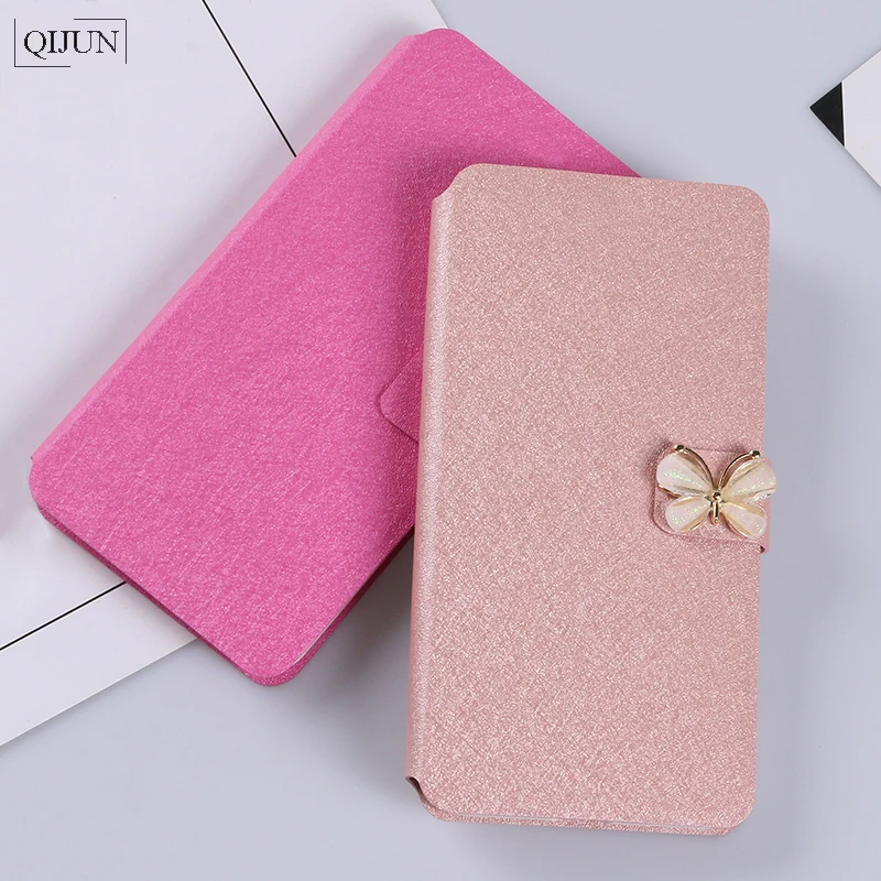 

QIJUN Pop3 Case Flip Stand Card Slot Silk Cover For Alcatel One Touch Pop 3 5.0'' 5015 5015D 5065A 5016 Wallet Phone Bag Coque