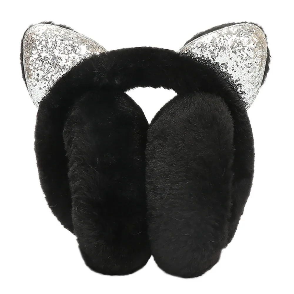 Новая мода женские наушники зимние теплые Для женщин Мультяшные кошачьи уши дизайн ветрозащитный Теплый регулируемые наушники W305