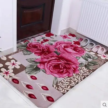 

Korean Style Rose Carpet Living Room Sofa Kitchen Bedroom Rug Balcony Bibulous Non-slip Mats
