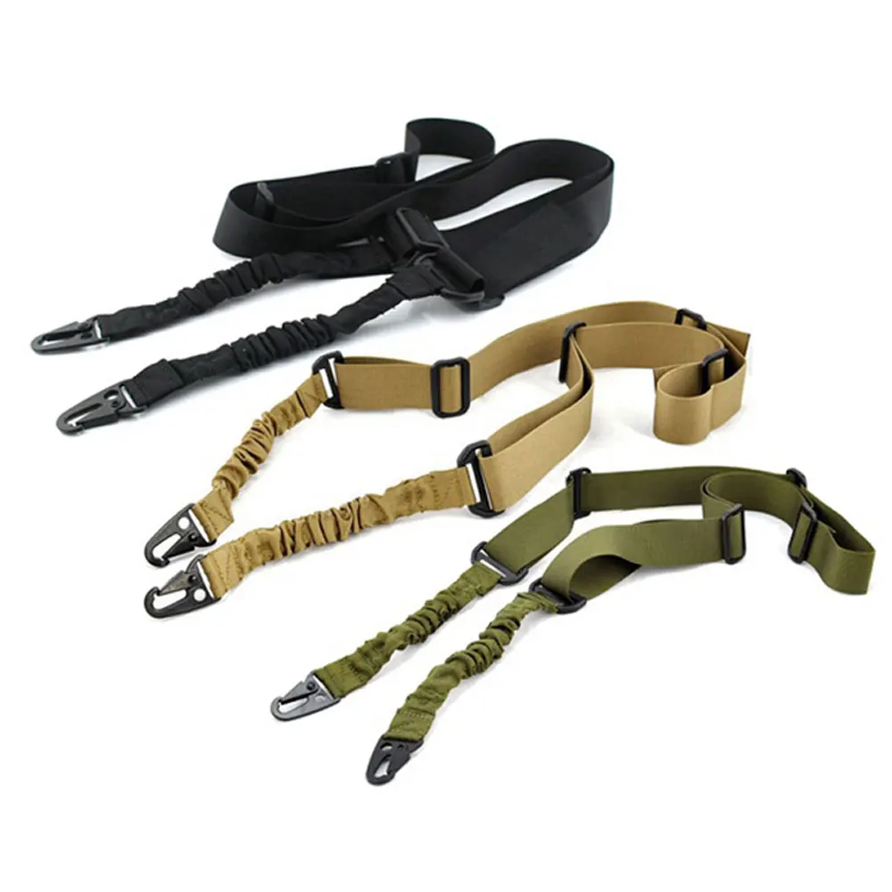Three Color Adjustable Bungee Rifle Gun Sling Tactical Sling Two Point