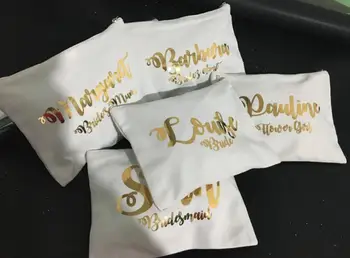 

customized names titles wedding birthday gifts bride bridesmaid Make Up makeup comestic thank you Bags toiletry pouches gifts