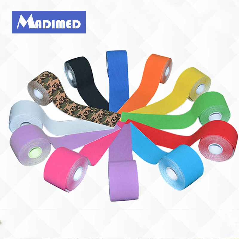 MADIMED 12 Colors/Lot Cotton Kinesiology Tape Elastic Adhesive Muscle