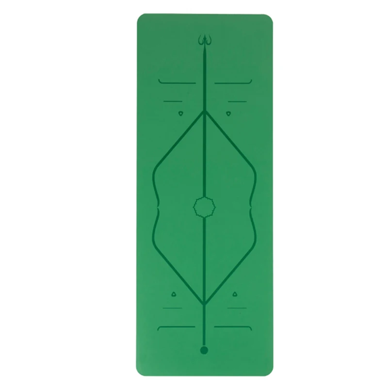 Натуральный резиновый коврик для йоги Профессиональный коврик для фитнеса PU нескользящий коврик для йоги 183*68*0,5 см резная система позиционирования Коврик для йоги - Цвет: Зеленый