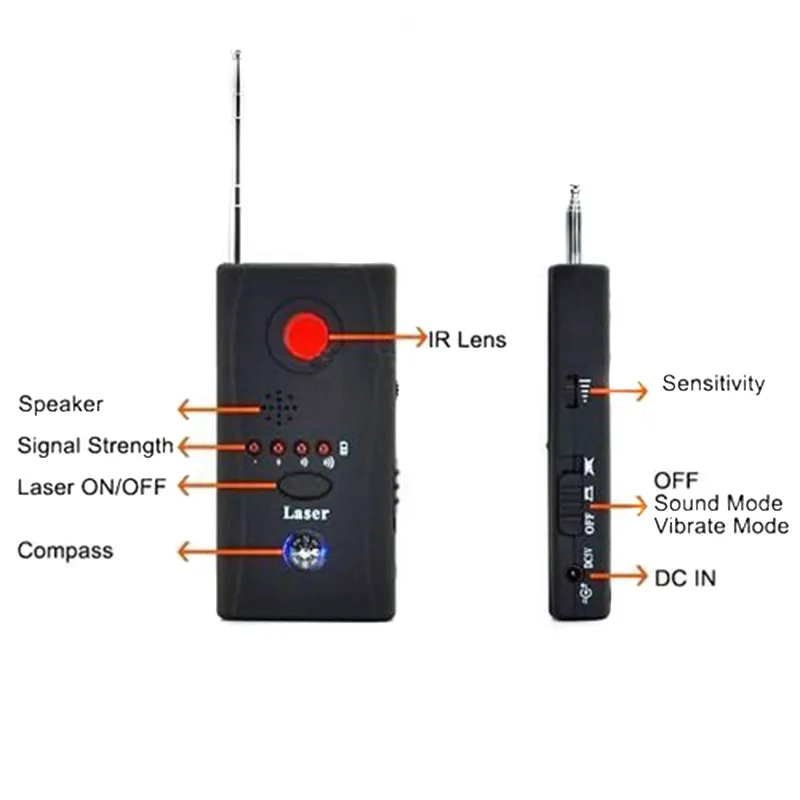 Недавно беспроводная скрытая камера GSM устройство аудио ошибка искатель gps сигнал лазерный объектив RF трекер анти шпион детектор CC308