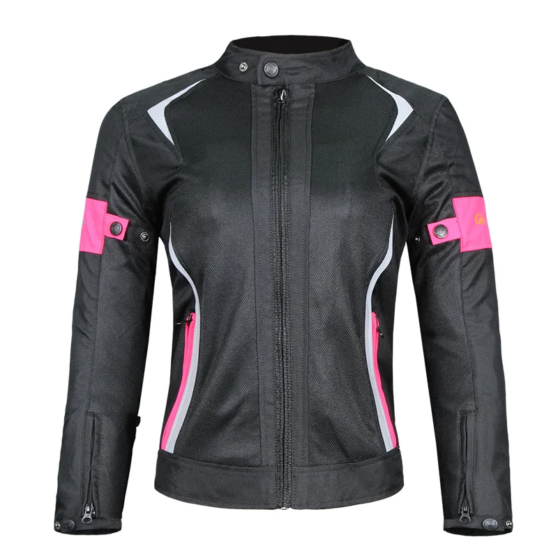 Riding Tribe Женская мотоциклетная Защитная Экипировка куртка и мото брюки костюм куртка водонепроницаемая сетка Touring rbike комплект одежды - Цвет: pink jacket