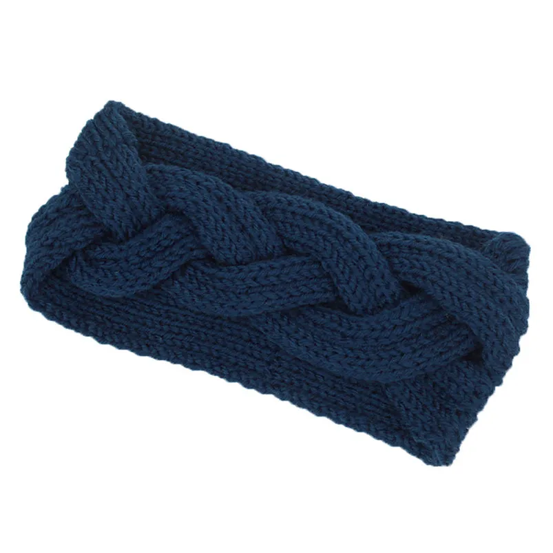 Women Winter Solid Big Bow Fish Knit Wool Headband Girl Warm Woolen Crochet Turban Handmade Bow Knot Wide Head Wrap R30 (5)