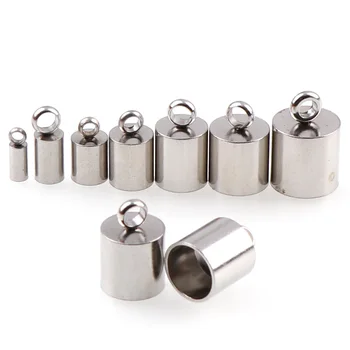 

2-8mm 10pcs Stainless Steel Clasps Hooks Cords End Caps Cord For Jewelry Making Bracelet Necklace DIY Jewelry Findings