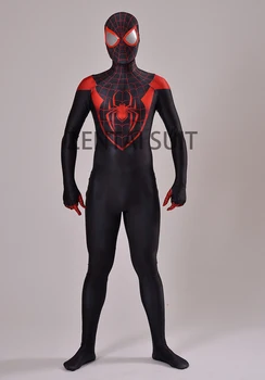 

Ultimate Miles Morales Spider-Man Costume 3D Printing Spandex Lycra Fullbody Spiderman Costume For Halloween Cosplay Hot Sale