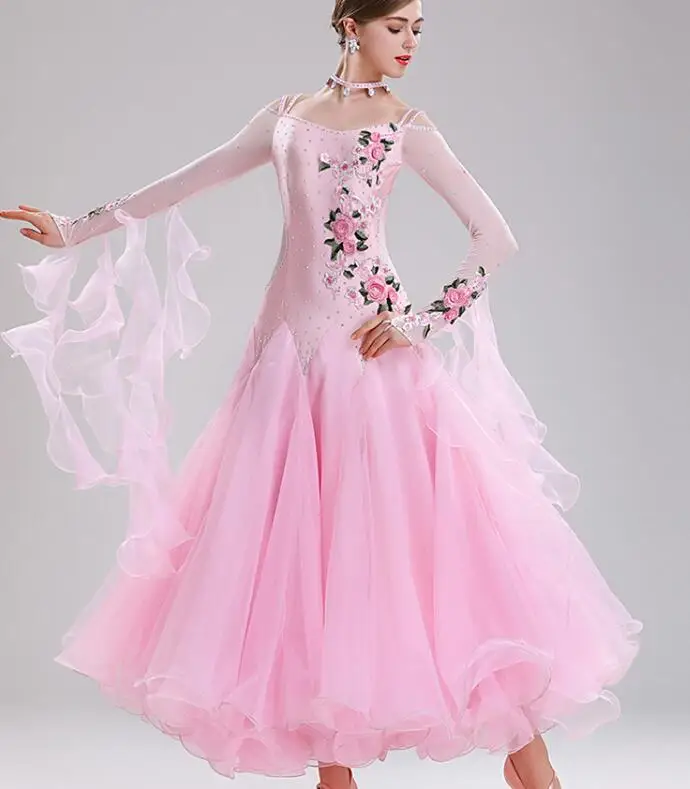 vestiti da ballo standard donna waltz dress vals dance dress kadın standard ballroom green red customize
