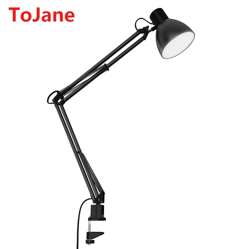Us 20 93 65 Off Tojane Tg801 S Clip Desk Lamp Flexible Long Swing Arm Led 6w Eye Care Table Multi Joint Reading Light In