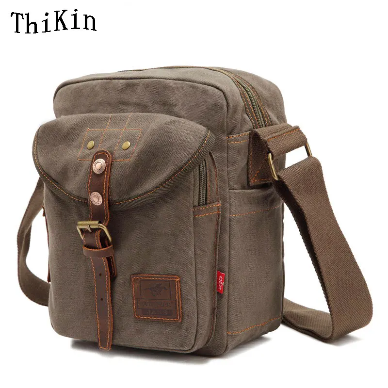 Augur Multifunction Canvas Crossbody Messenger Bag Vintage Men Crossbody Bag Shoulder Bag with