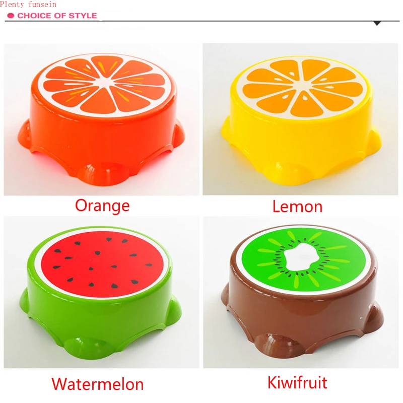 Thickened plastic fruit stool baby children's cute cartoon foot low Children Bedroom Home Chair Kids Seat  S/L size
