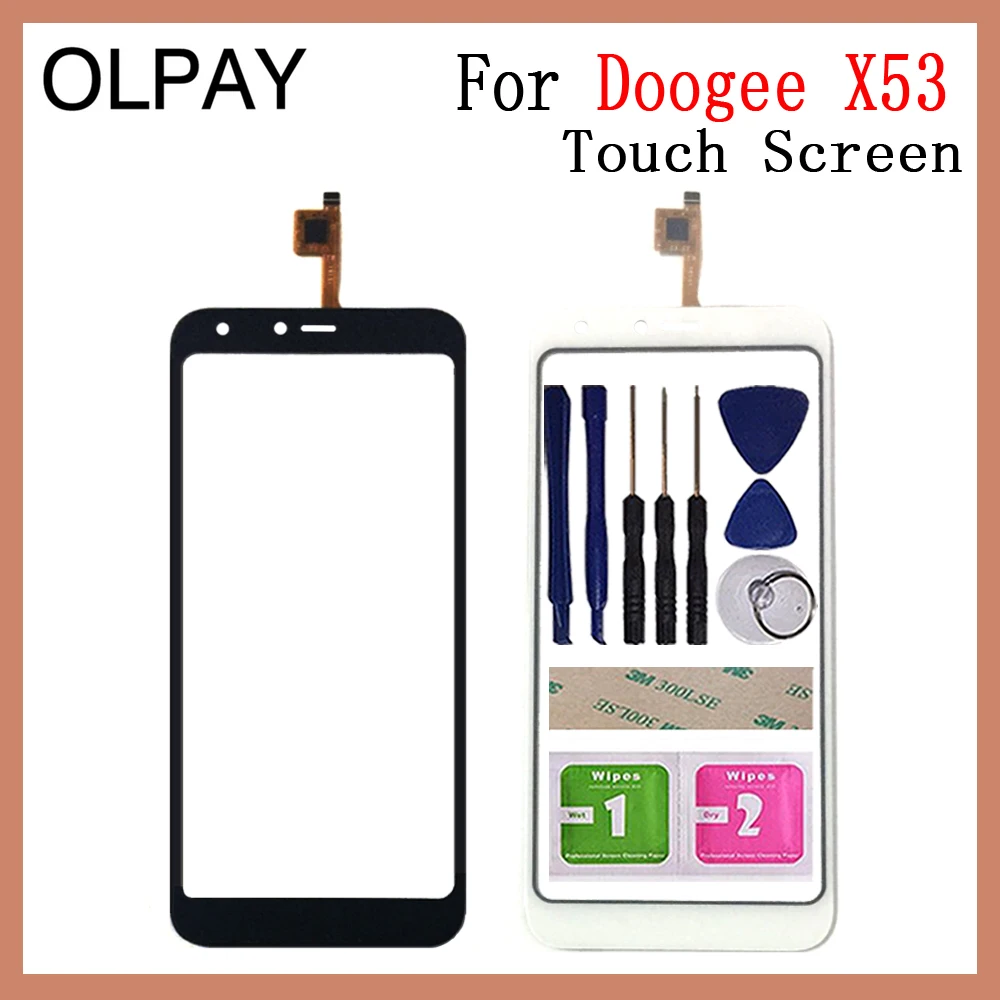 OLPAY 5,3 ''мобильный телефон для Doogee X53 сенсорный экран стекло дигитайзер панель объектив сенсор стекло Бесплатный клей и салфетки