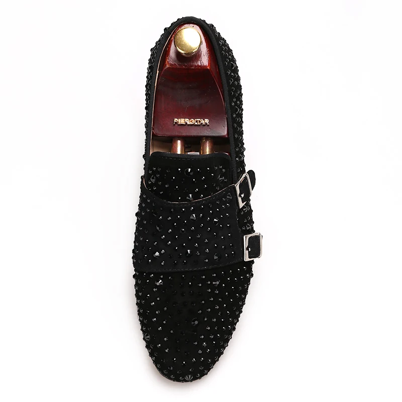 Zapatos Tamaño Negro Pisos Hombres Rhinestone Fiesta 2017 Somking Mocasines Grande Boda Casuales Cerrojo Con Nueva Zapatillas Suede Y x4wXqnPUSZ