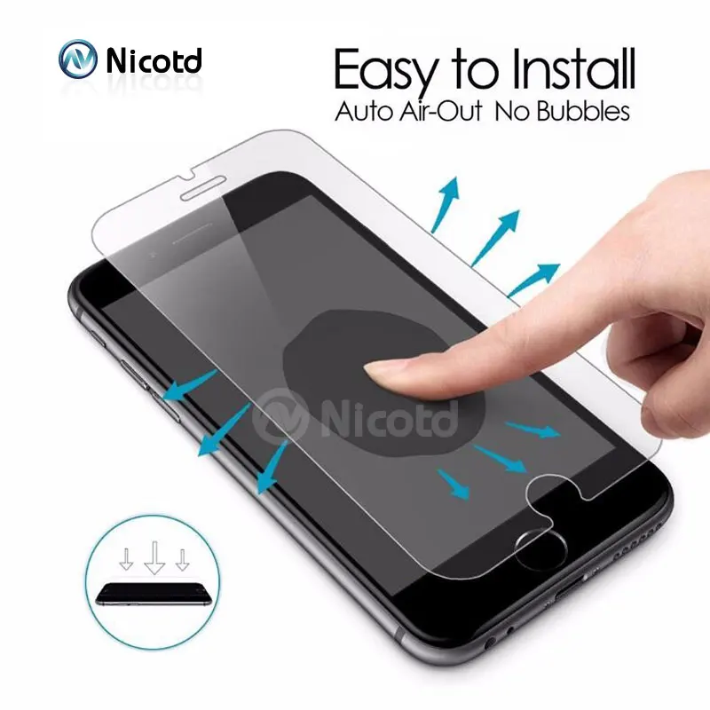 Nicotd Gehärtetem Glas für iPhone 6 s 6 bildschirm schutz 9 H 03mm 2.5D Screen Protector Film für i