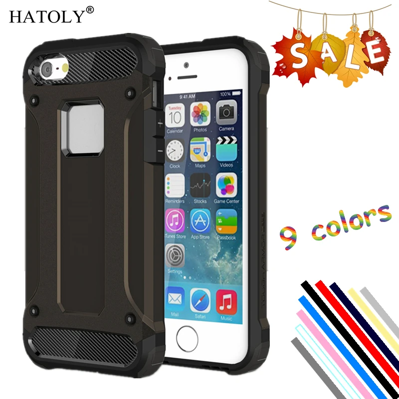 

For Apple iPhone 5s Phone Case Silicone Cover For iPhone 5 Case Shockproof Slim Hard Tough Rubber Dual Layer Armor for iPhone SE